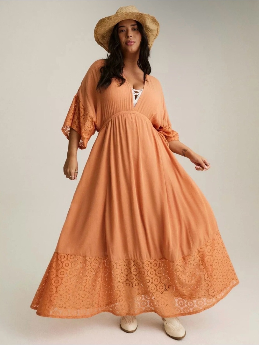 TORRID Festi Maxi Dress with Lace Trim